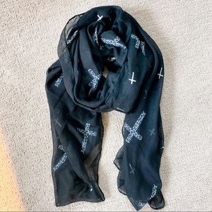 Black Cross Scarf